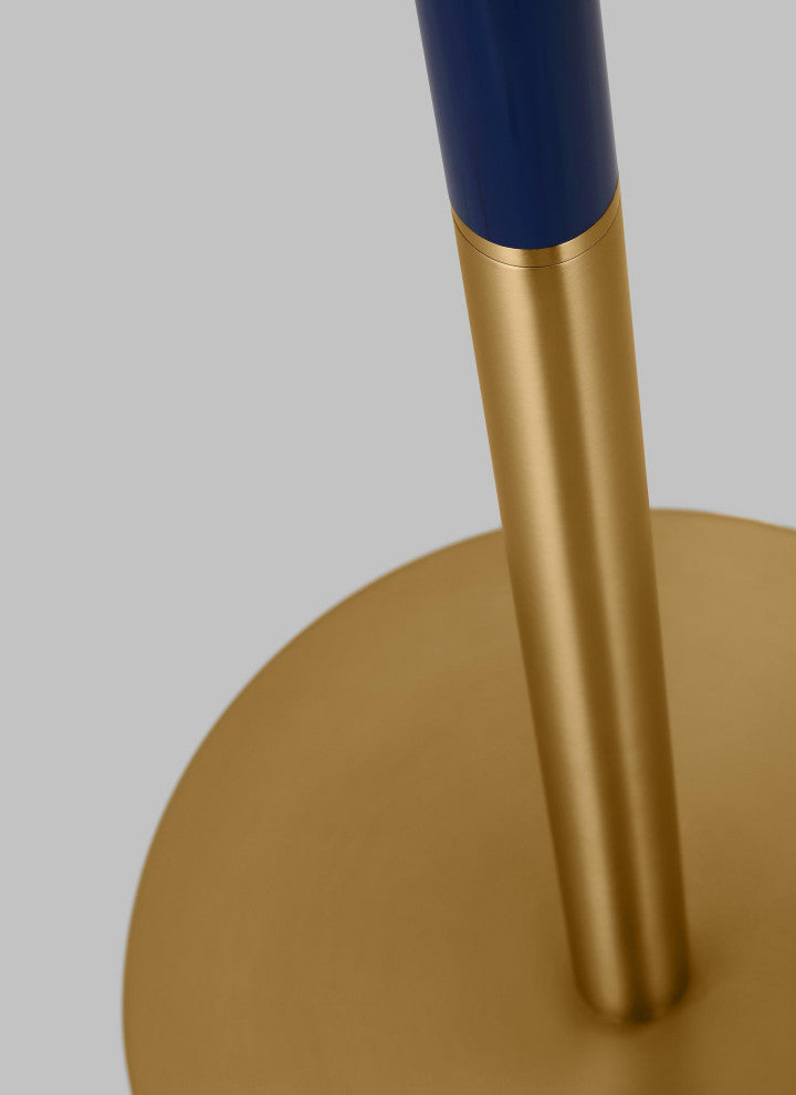 Monroe 1-Light Indoor Large Floor Lamp, Burnished Brass Gold