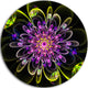 Ideal Digital Flower In Purple Yellow, Floral Disc Metal Wall Art, 36"