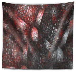 Crystal Cell Red Steel Texture Abstract Wall Tapestry, 92"x78"