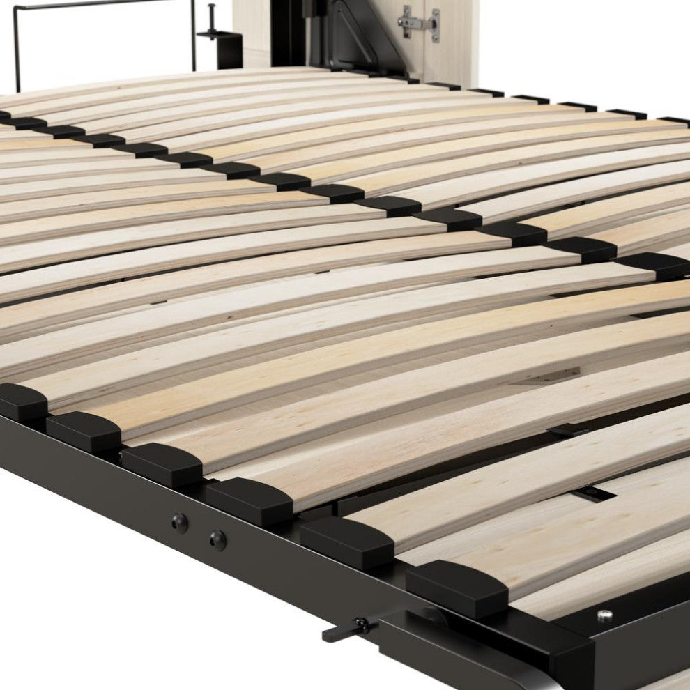 Lumina Full Murphy Bed with Storage Cabinet (84W) in White Chocolate