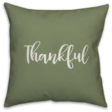 Thankful in Green 18x18 Throw Pillow