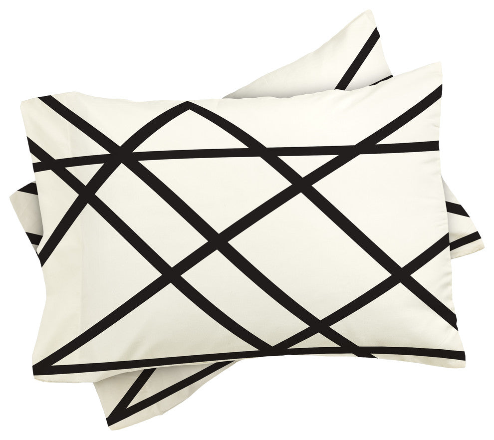 Vy La White and Black Lines Duvet Cover Set, King