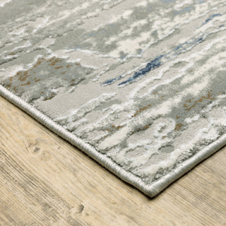 Emery Stripe Grey/Blue Indoor Area Rug, 3'3" x 5'