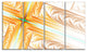 Brown Fractal Cross Design, Abstract Art on Canvas, 48"x28", 4 Panels