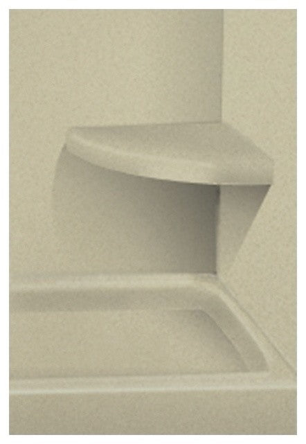 14"x14" Solid Surface Wall-Mount Corner Decor Shower Seat, Matrix Sand
