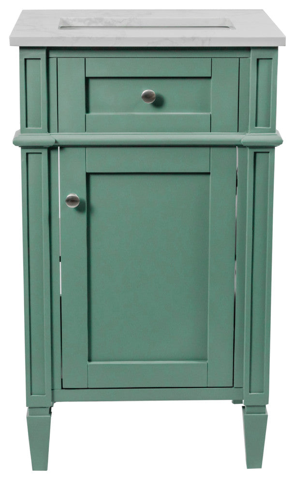 Hailey 20" Bathroom Vanity, Engineered Marble Top, Sage Green