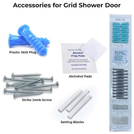 Madeira Grid Pattern Fixed Shower Screen, EnduroShield, Matte Black, 36"x76"