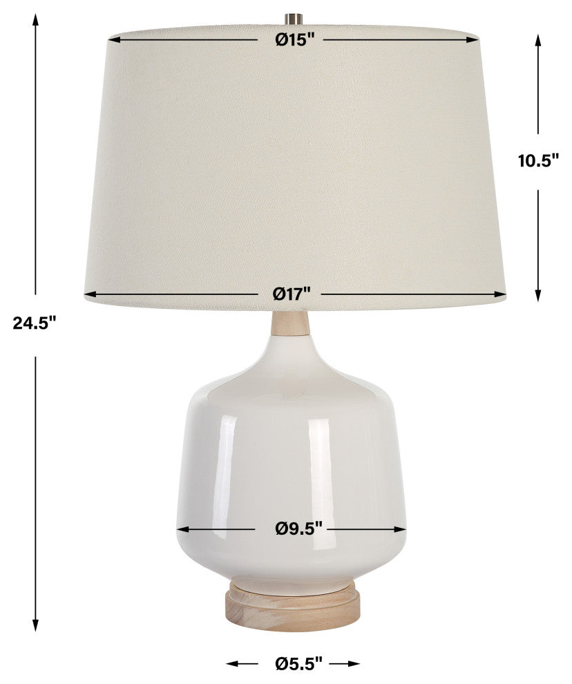 Uttermost Opal Gloss White Table Lamp