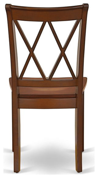 Oxcl3-Mah-W 3Pc Square 36 Inch Table And 2 Double X Back Chairs