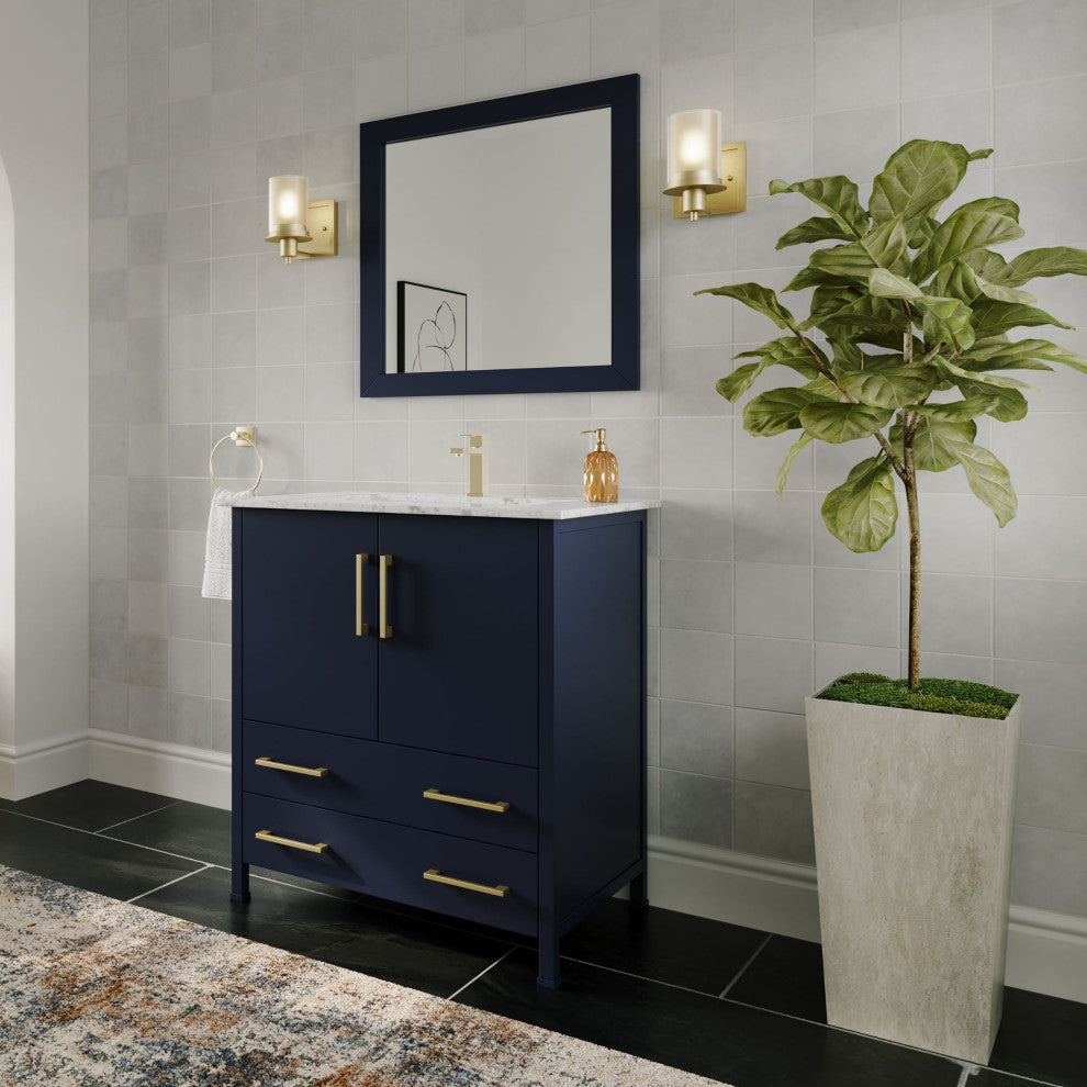 The Honor Bathroom Vanity, Gold, 30", Single Sink, Freestanding