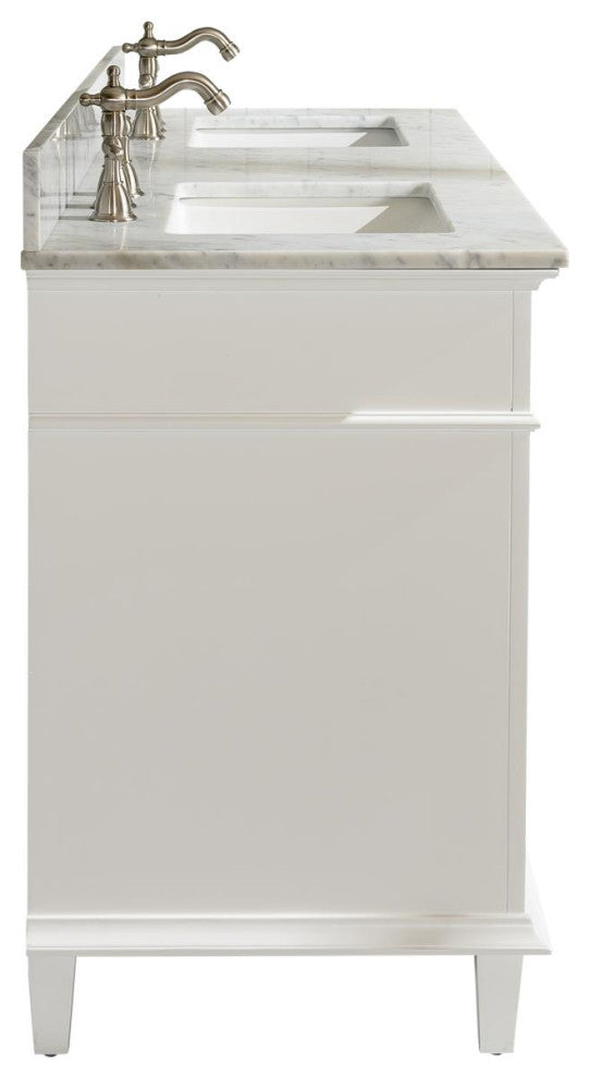 60" Double Sink Vanity Cabinet, White