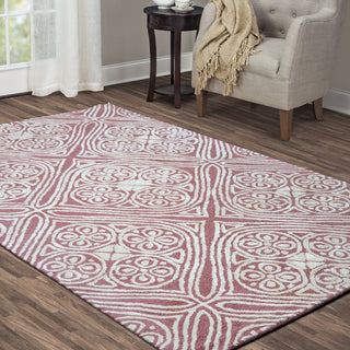 Rizzy Home Eden Harbor EH8892 Pink Trellis Area Rug, Rectangular 9'x12'