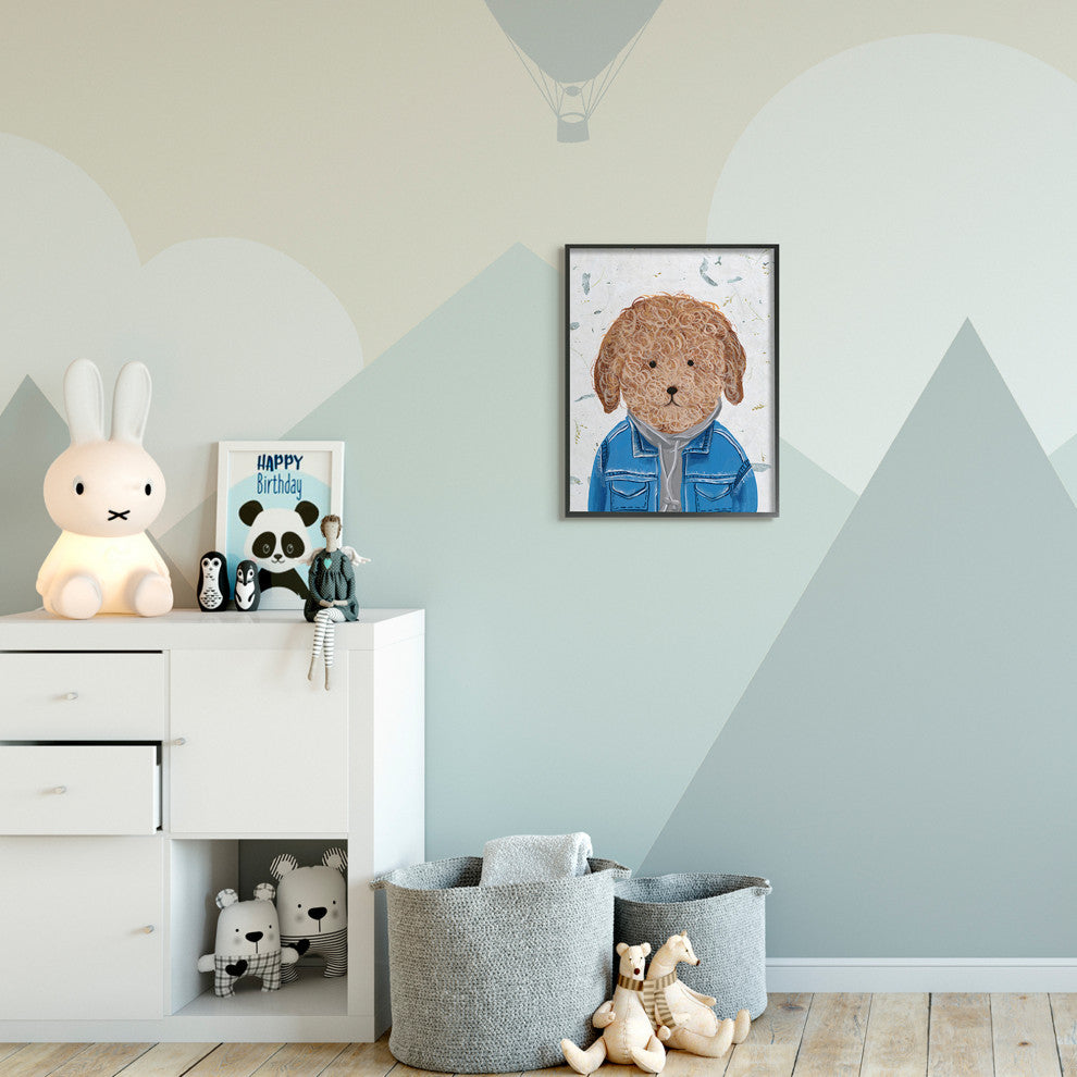 Hipster Dog Sweatshirt Poodle Funny Animal Painting, 16"x20"