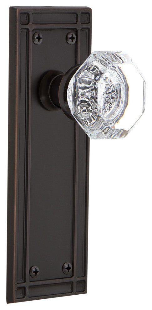 Mission Plate Privacy Waldorf Knob, Timeless Bronze