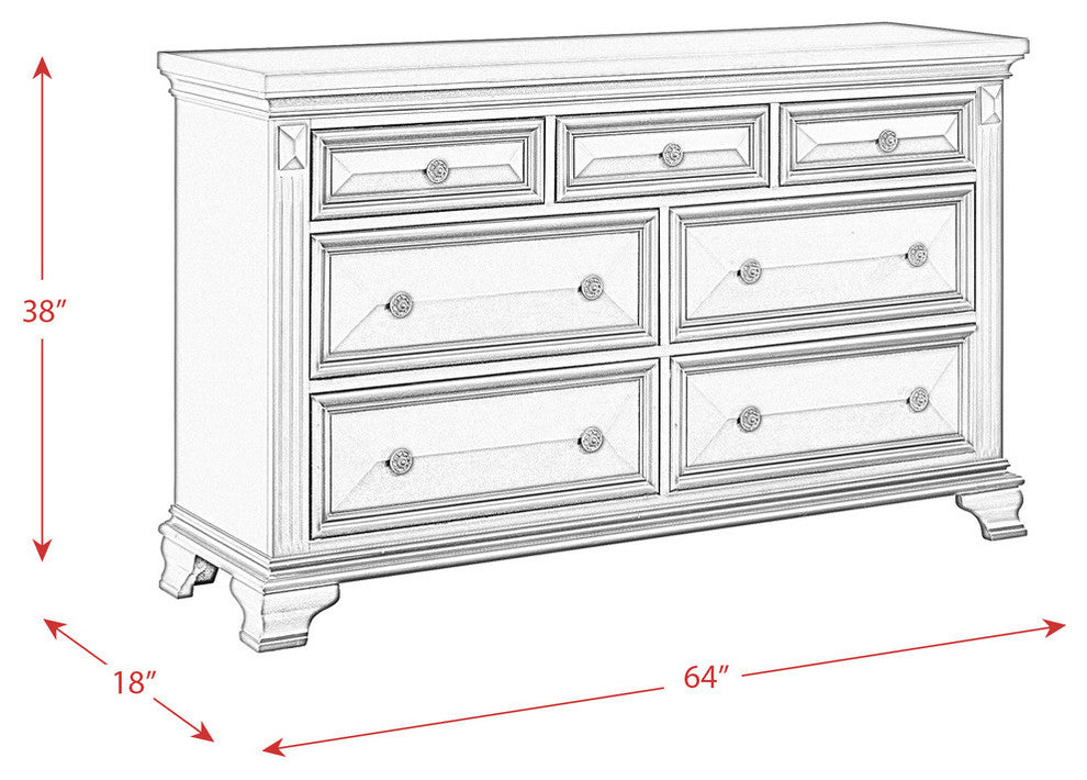 Picket House Furnishings Trent 7-Drawer Dresser in White