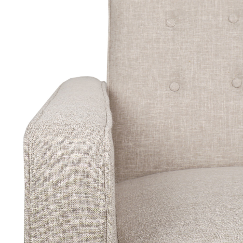 Manville Tufted Loveseat Pushback Recliner, Wheat/Dark Espresso, Fabric