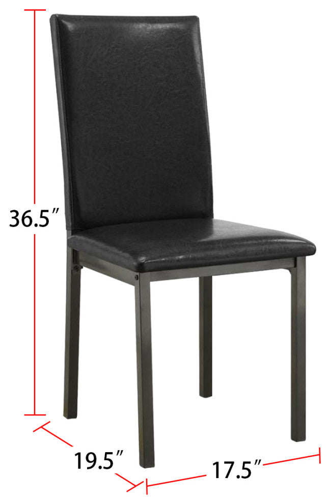 Set of 2 Side Chairs, Black Finsih