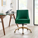 Discern Performance Velvet Office Chair, Green