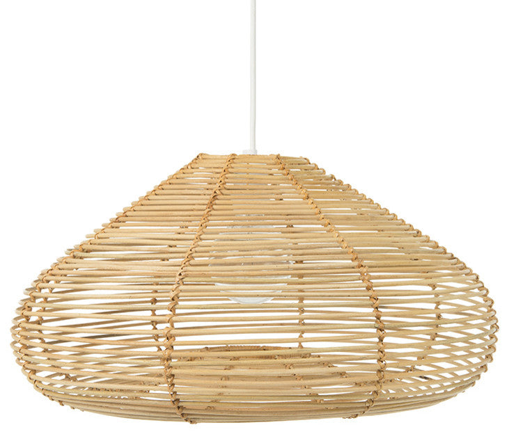 Palau Continuous Weave Discus Wicker Pendant Lamp, Natural