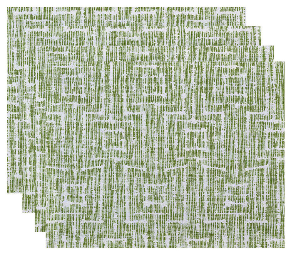 Woven Tiki, Geometric Print Placemat, Green