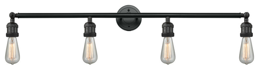 Bare Bulb 4 Light Bath Vanity Light, Matte Black, LED