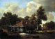 Meyndert Hobbema A Watermill, 18"x27" Gallery Wrapped Canvas Print