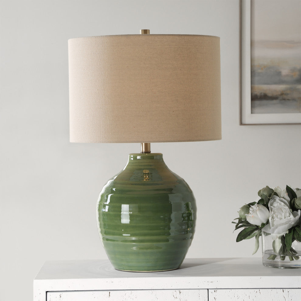 23" Coastal Green Table Lamp