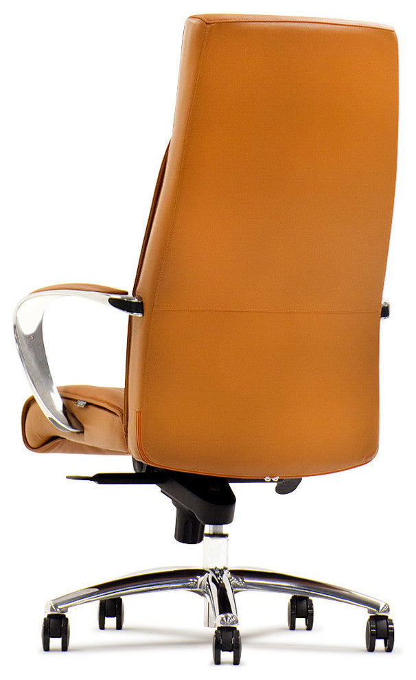 Forbes Modern Fully Reclining Adjustable Executive Chair Tan Top Grain Leather