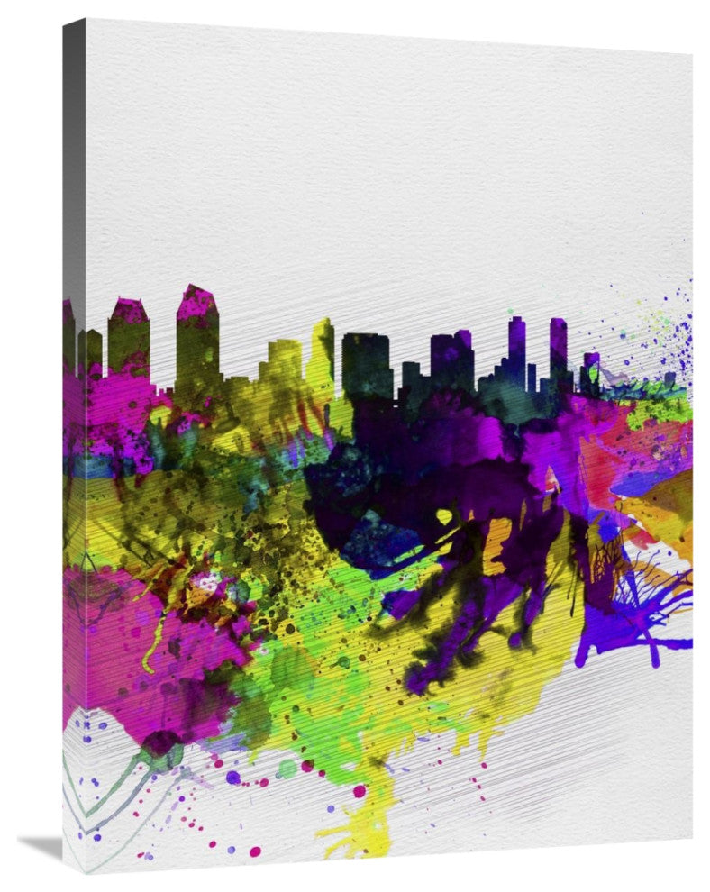 "San Diego Watercolor Skyline" Fine Art Print