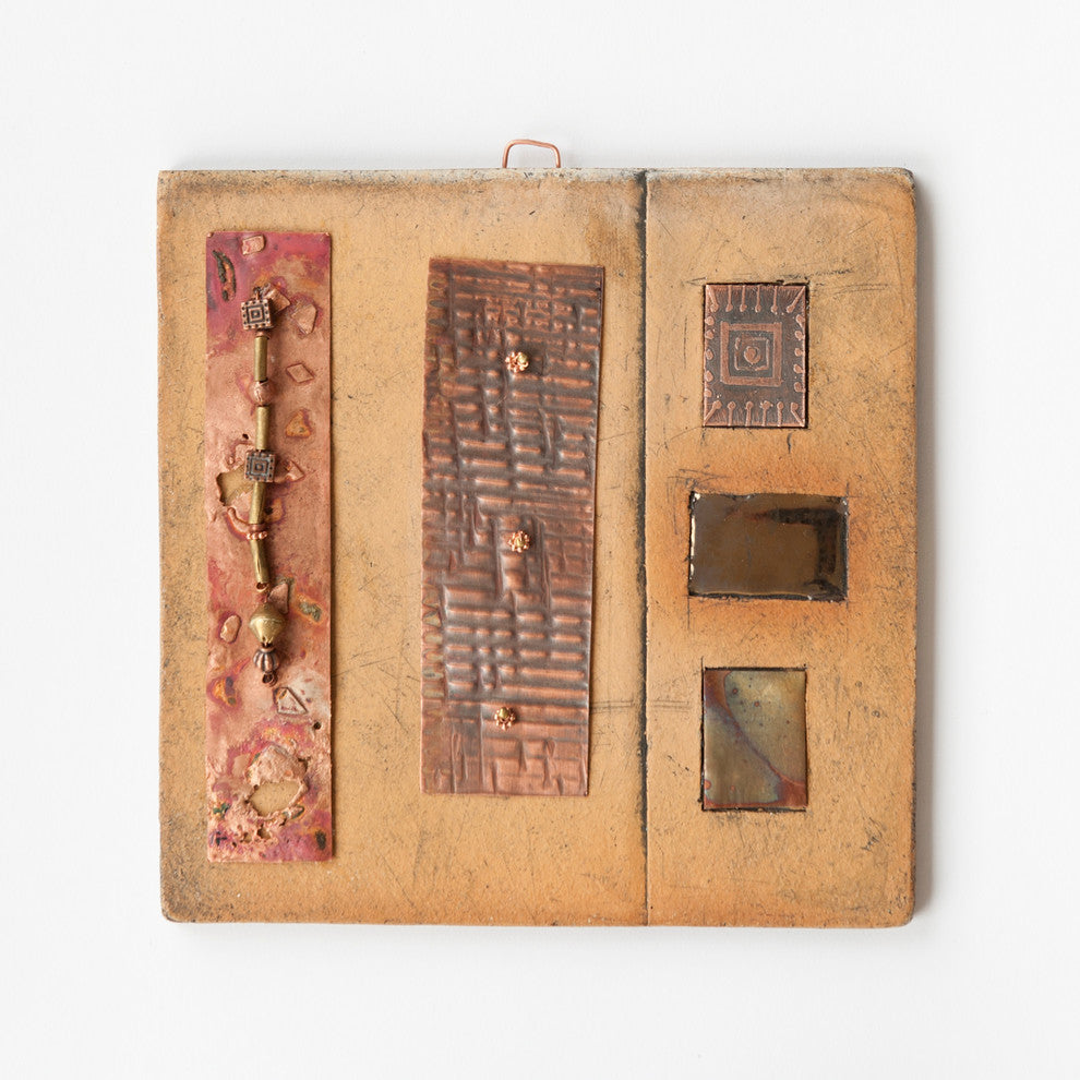 Zachary Handmade Clay And Copper Decorative Tile, 6"