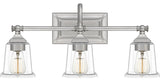Nicholas 3-Light Bath Vanity, Brushed Nickel