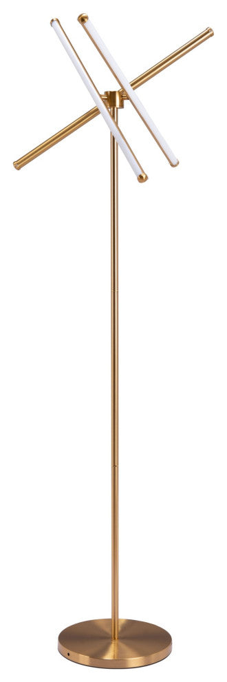 Floor Lamp Light, Steel Metal, Silicon, Brass, Gold, White, Lounge Cafe Lobby