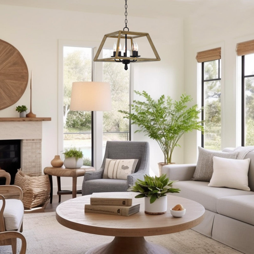 Kira Home Dempsey 16" Farmhouse Pendant Light, Open Shade Design, Accents