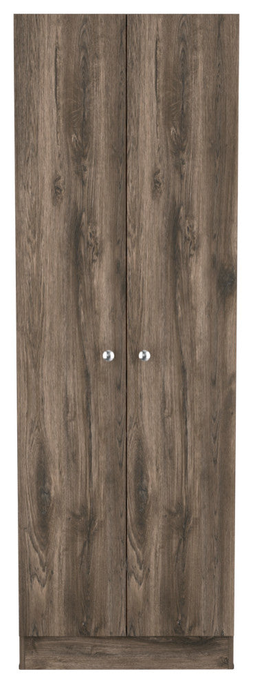 Virginia Double Door Storage Cabinet with 5 Shelves, Dark Brown