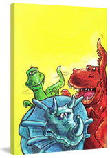 "Funny Dinosaurs" Painting Print on Canvas by Curtis
