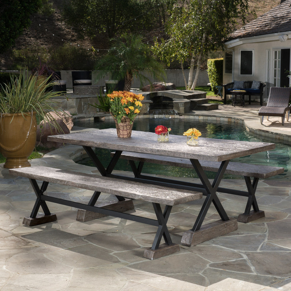 GDF Studio Numana Outdoor Lightweight Concrete Dining Table