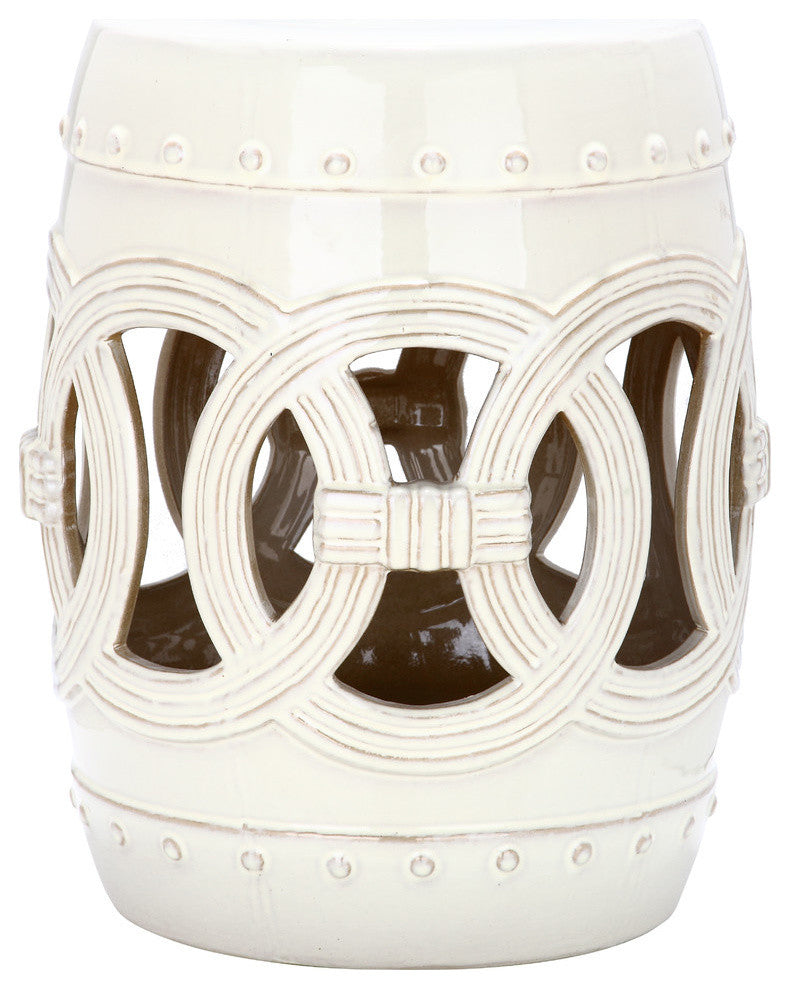Safavieh Double Coin Garden Stool, Cream
