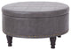Augusta Storage Ottoman, Pewter