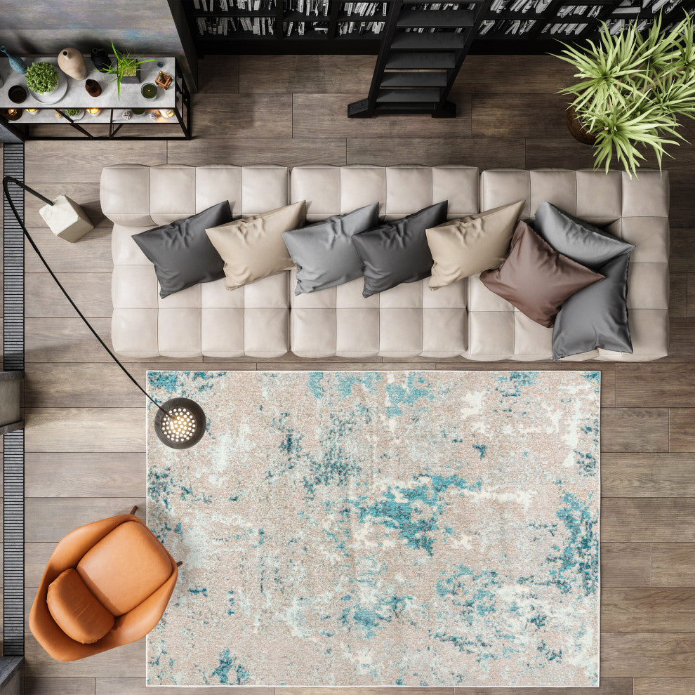 Contemporary POP Modern Abstract Vintage Area Rug, 5 X 8