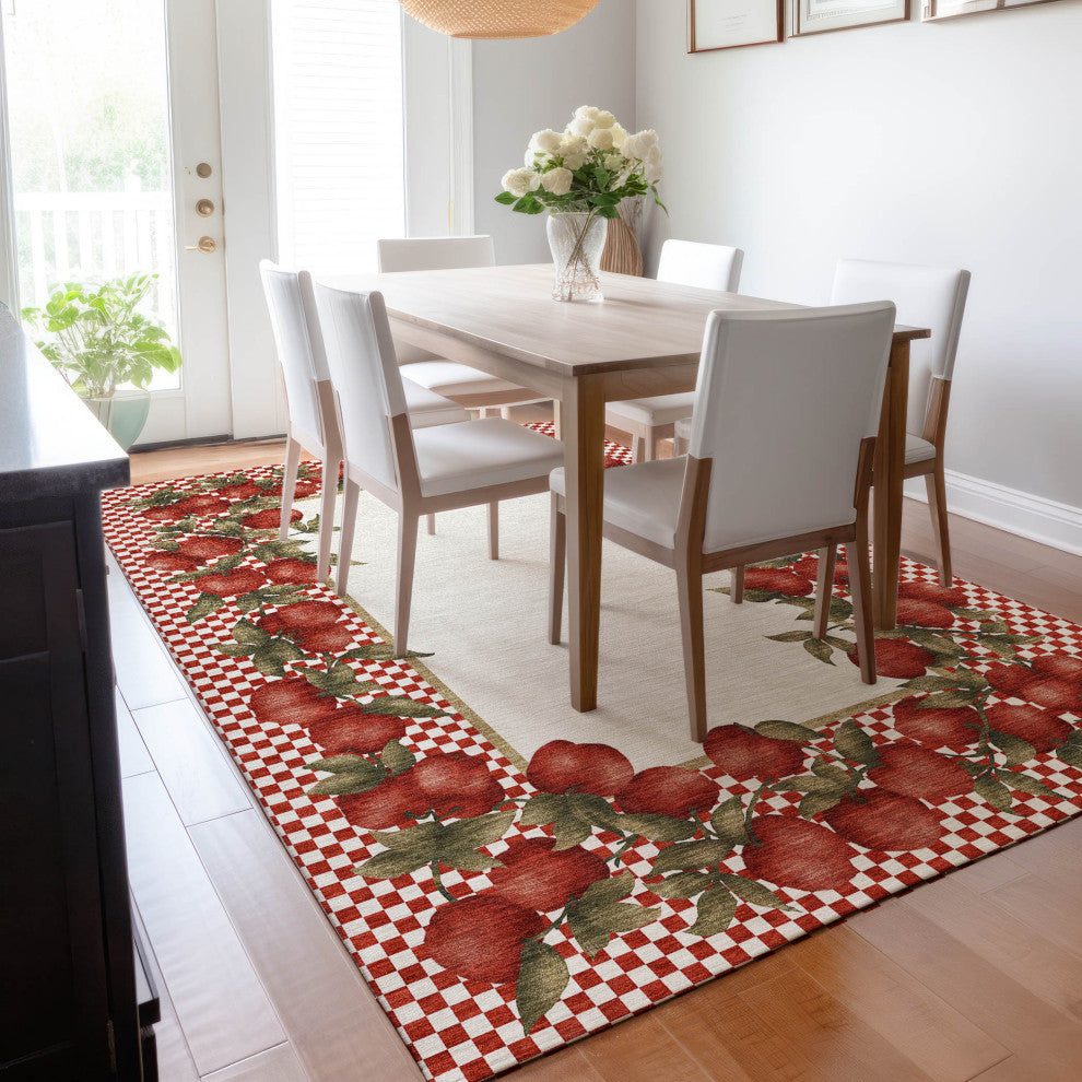 Addison Premium Washable Mayfield AMF164 red 3' x 5' Rug