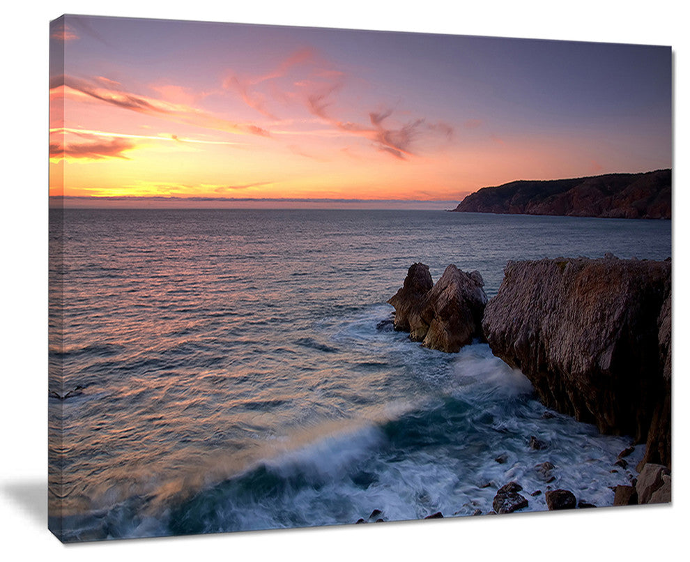 "Winch Natural Park Sintra Cascais" Contemporary Seascape Art Canvas, 40"x30"