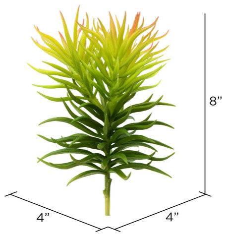 Vickerman Fo180301 8" Artificial Green Crassula Tetragona Pick, Set of 3