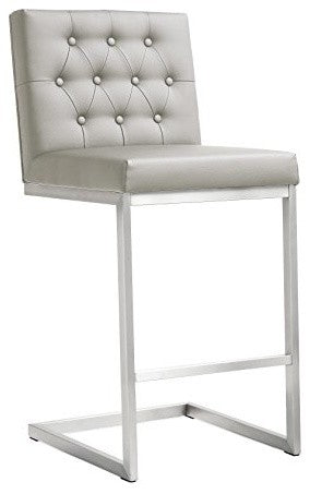 Helsinki Light Grey Steel Counter Stool - Set of 2 - Light Grey