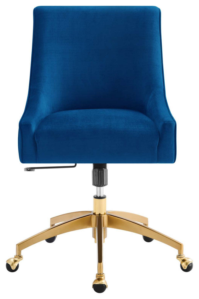 Discern Performance Velvet Office Chair, Navy