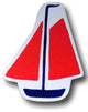 Sail Boat Wooden Drawer Pull, Red