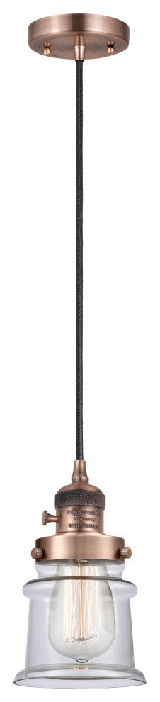 INNOVATIONS 201CSW-AC-G182S-LED 1-Light Mini Pendant Antique Copper