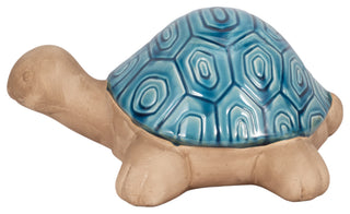 Ceramic 13" Tortoise Deco, Turquoise