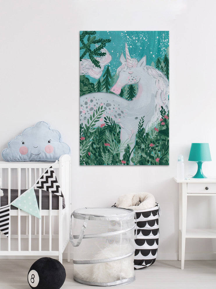 "Unicorn at Night" Painting Print on Wrapped Canvas, 40"x60"