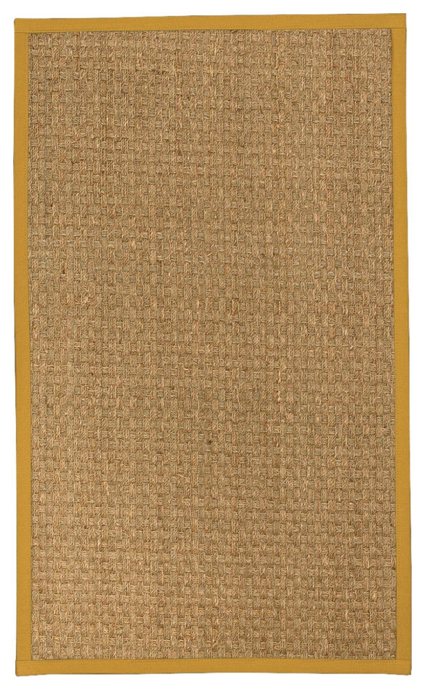 Natural Area Rugs Made in USA Basketweave Seagrass Rug, 12' x 15', Tan
