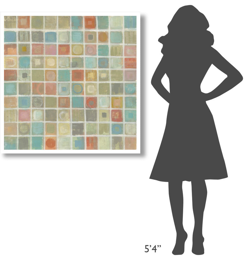 "Sea Glass Mosaic" Digital Paper Print by Silvia Vassileva, 38"x38"